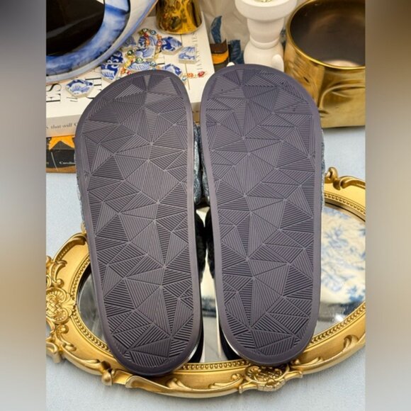 🆕 KURT GEIGER LONDON 🧿 NWOB Blue Denim Meena Eagle Slides, Sz EU 41 US10 - Picture 10 of 12